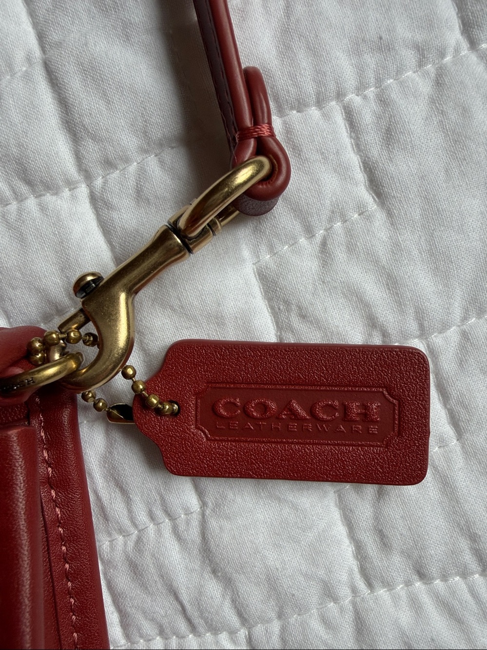 Coach Red Leather Turnlock Top-Handle Crossbody - Picture 2 of 5